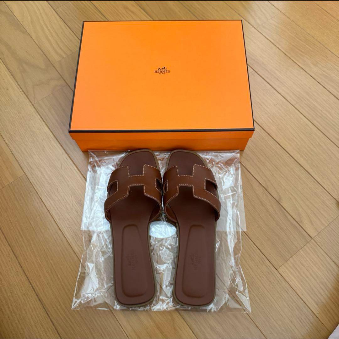 美品　HERMES オラン　37.5(24〜24.5)