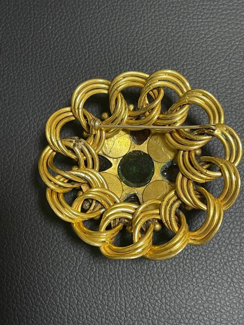 【リナ】CHANEL gripoix vintage ブローチ★超レア★グ