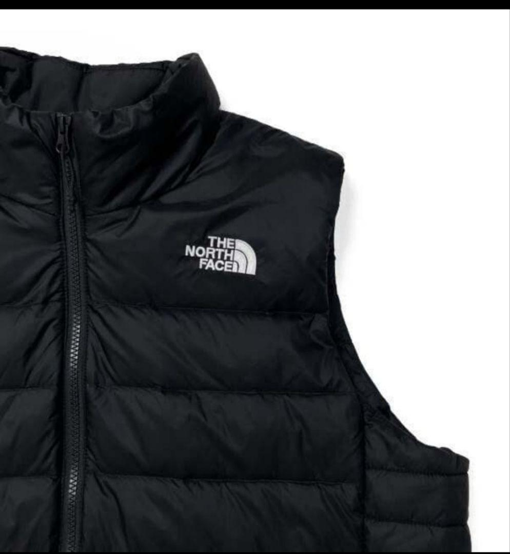 ノースフェイス ダウンベスト US限定 ロゴ刺繍(XXL)黒 190122
