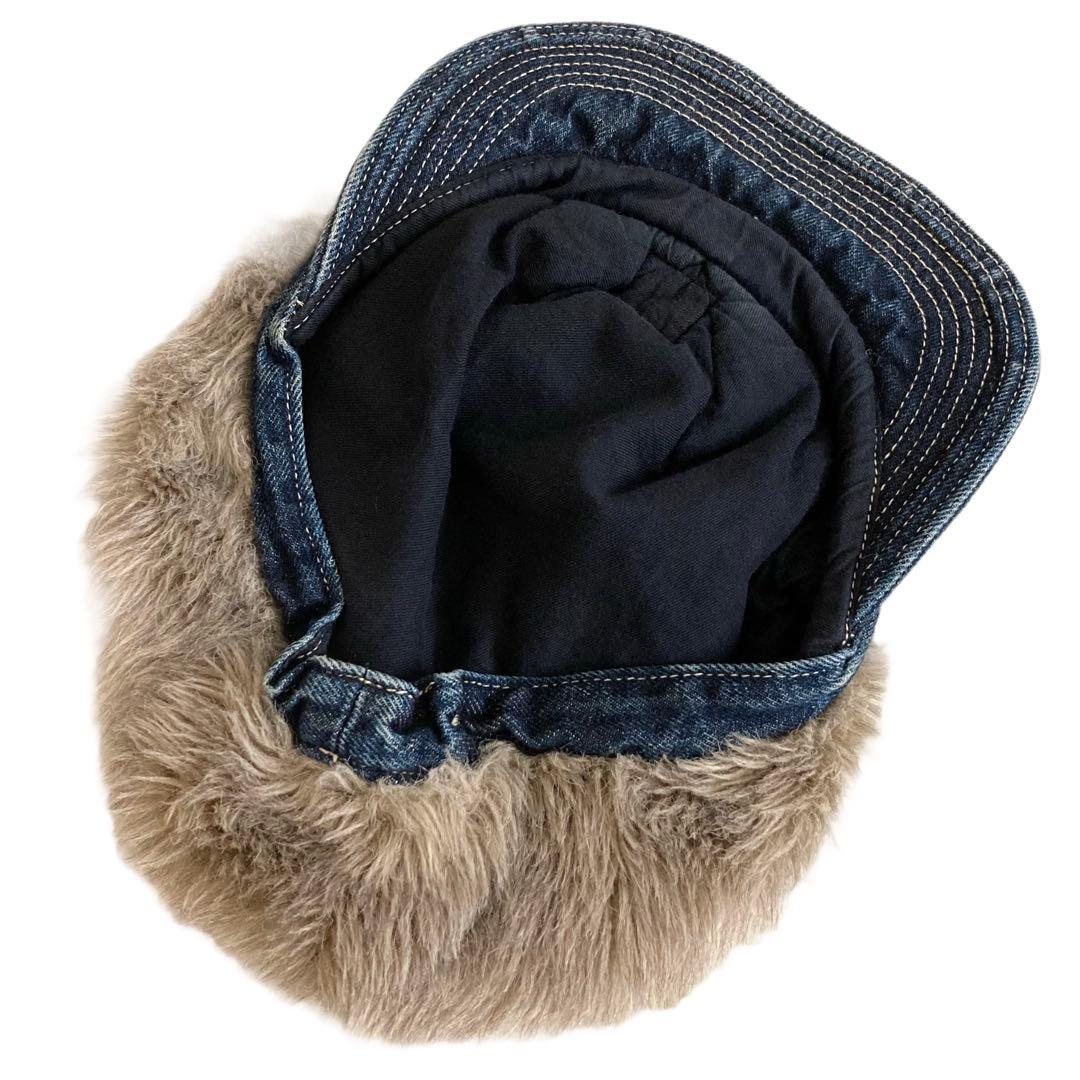 ゆらお〜様 KAPITAL キャピタル ファー × デニム キャップ