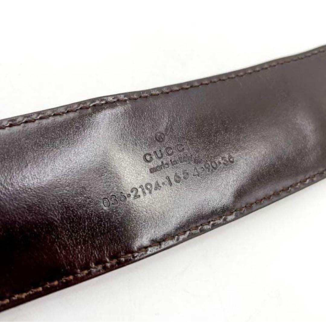 GUCCI ダブルGバックル ブラウンレザーベルト