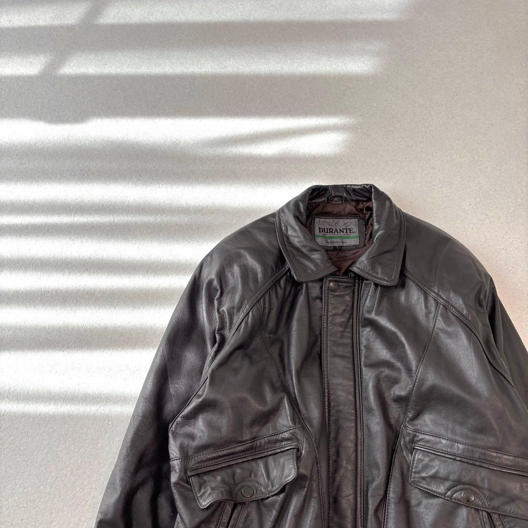 vintage leather jacket A-2 brown L 本革 短丈