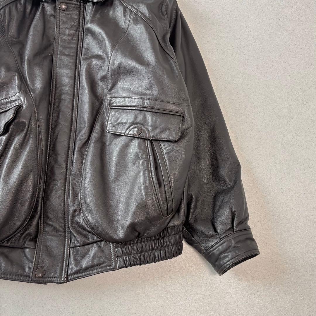 vintage leather jacket A-2 brown L 本革 短丈