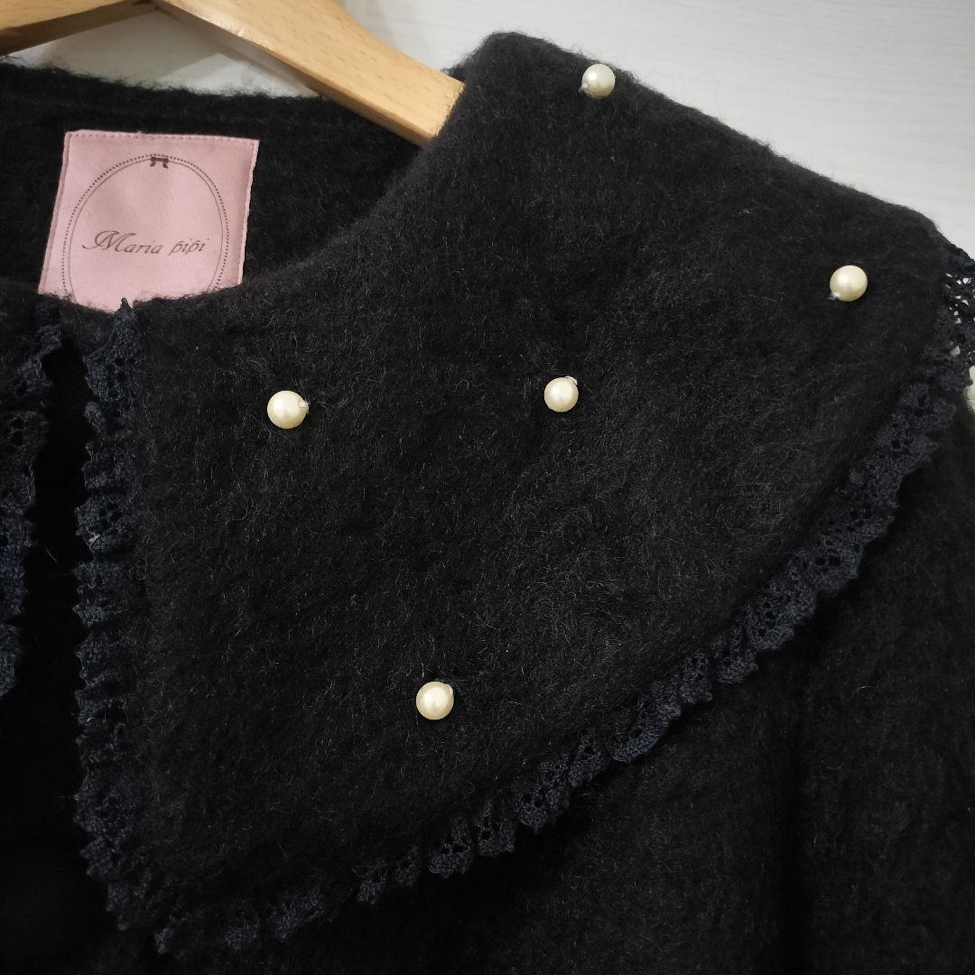 ■Maria pipi パールカラーシャギーショートコート ブラック マリアピピ