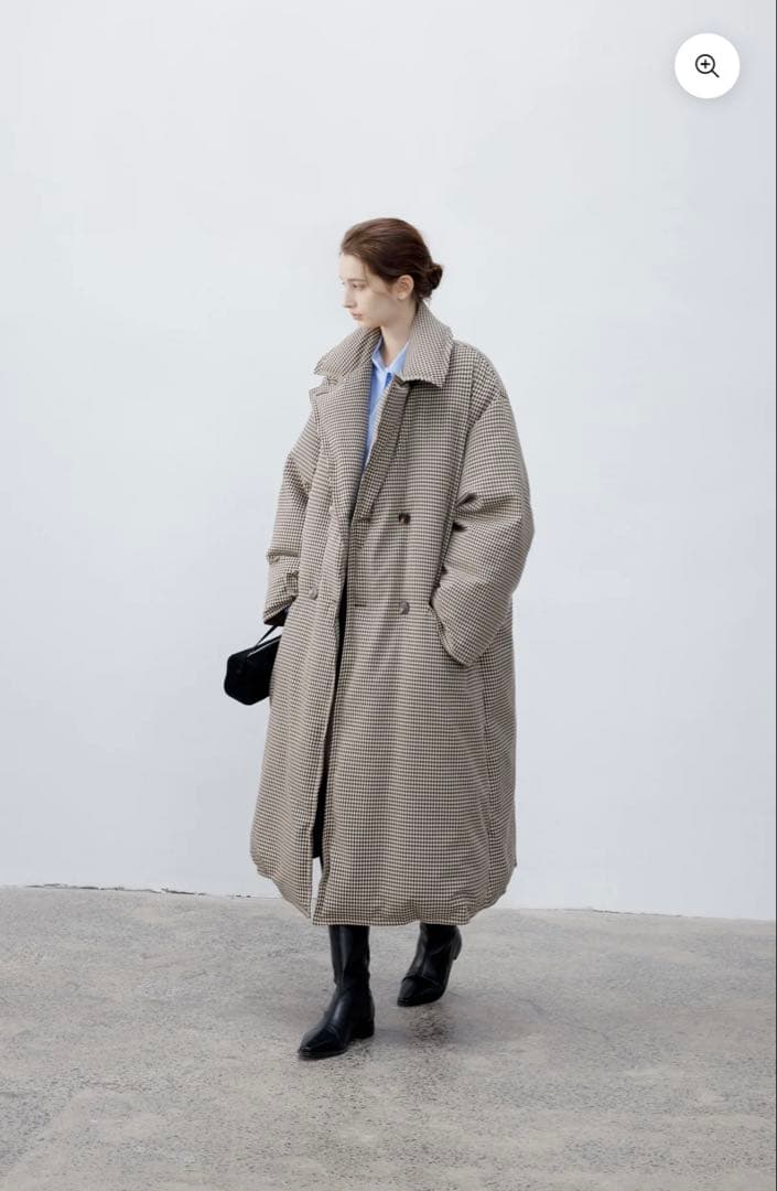 【tageechita】クラシカルチェックダウンコート S