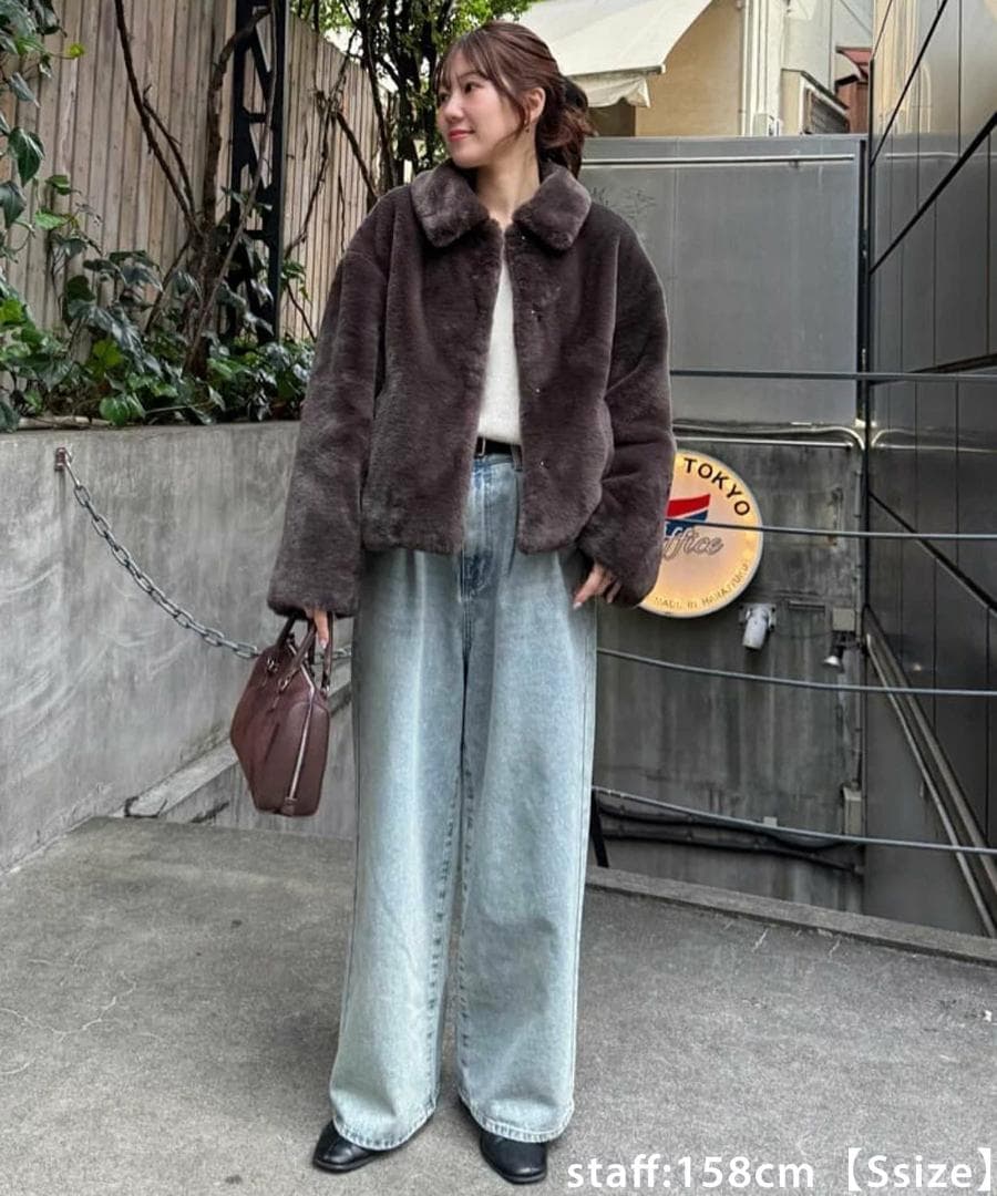 今季商品！　S　ブラウン　Discoat コート　ファージャケット レディース