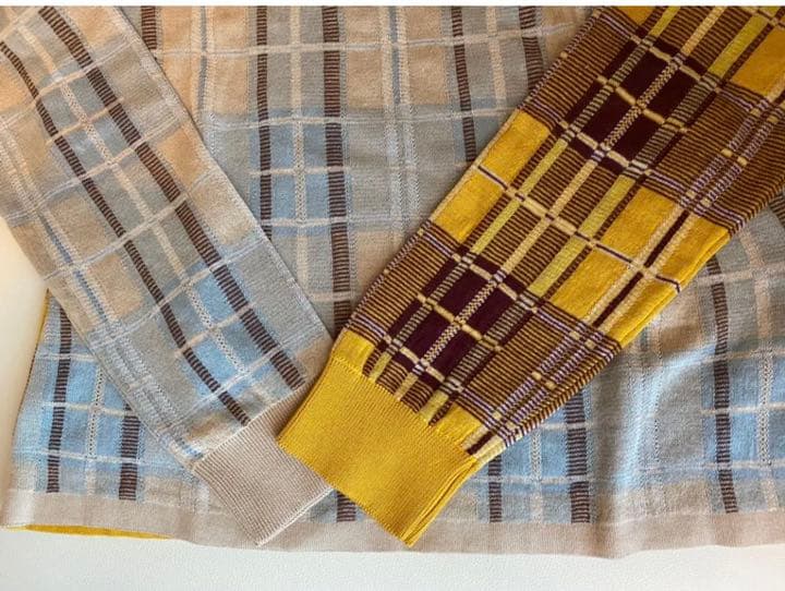 専用さま…美品マルニ　ニット　セーター　クルーネック　コットンリブ編み　チェック