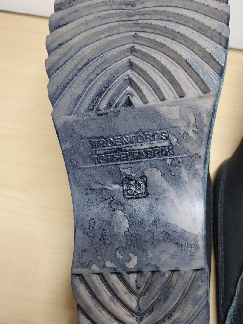 サボ トロエントープ TROENTORP 黒 レザー クロッグサンダル スタッズ