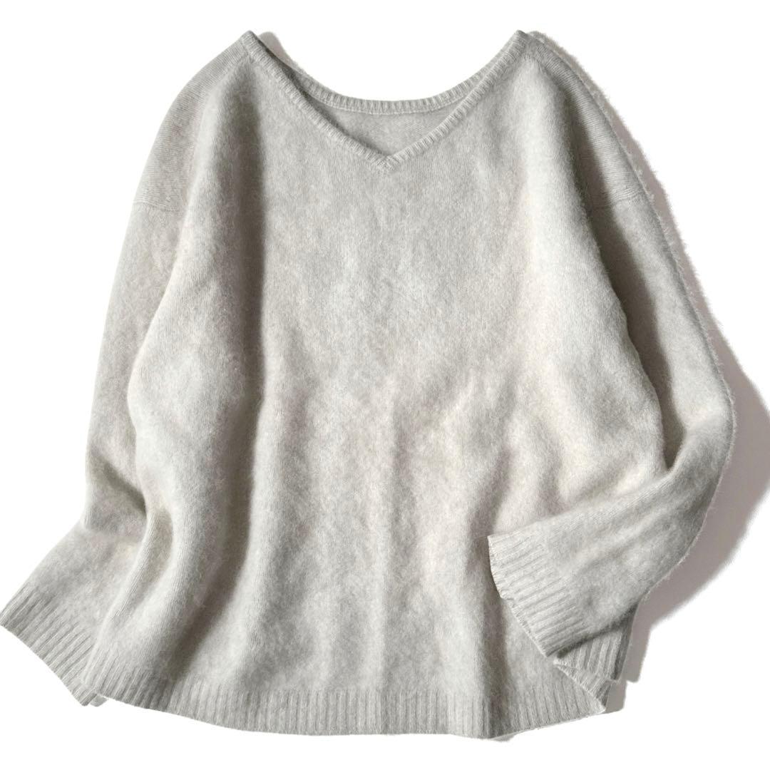 Plage ふわふわ2wayVネックニットプルオーバー　軽量 ニュアンスカラー