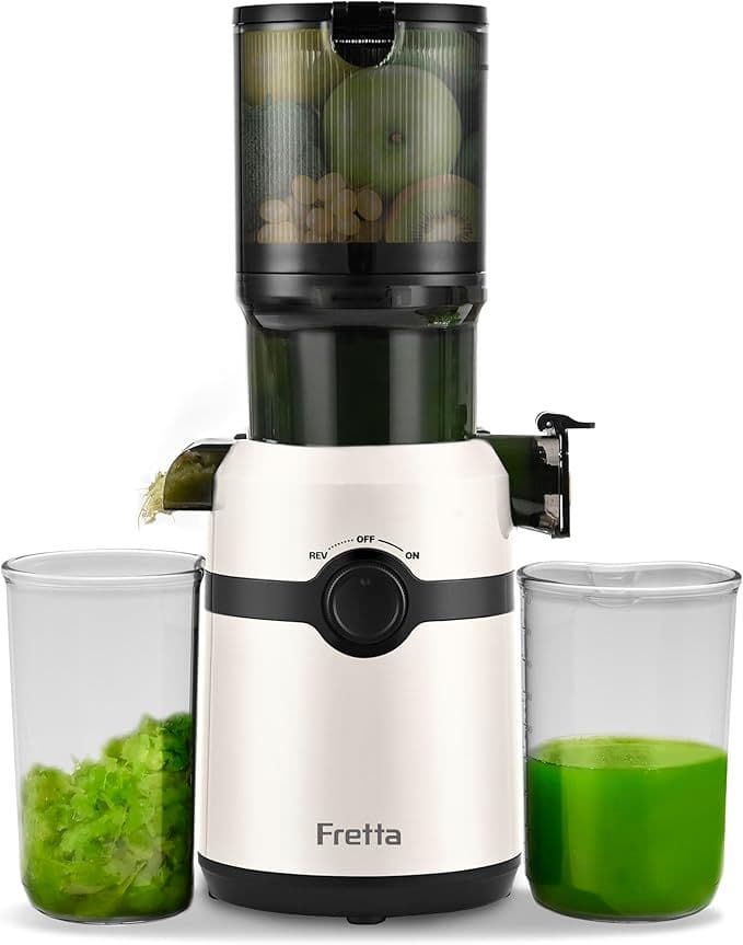 スロージューサー 細かくカット不要 一度投入コールドプレスジューサー ホワイト