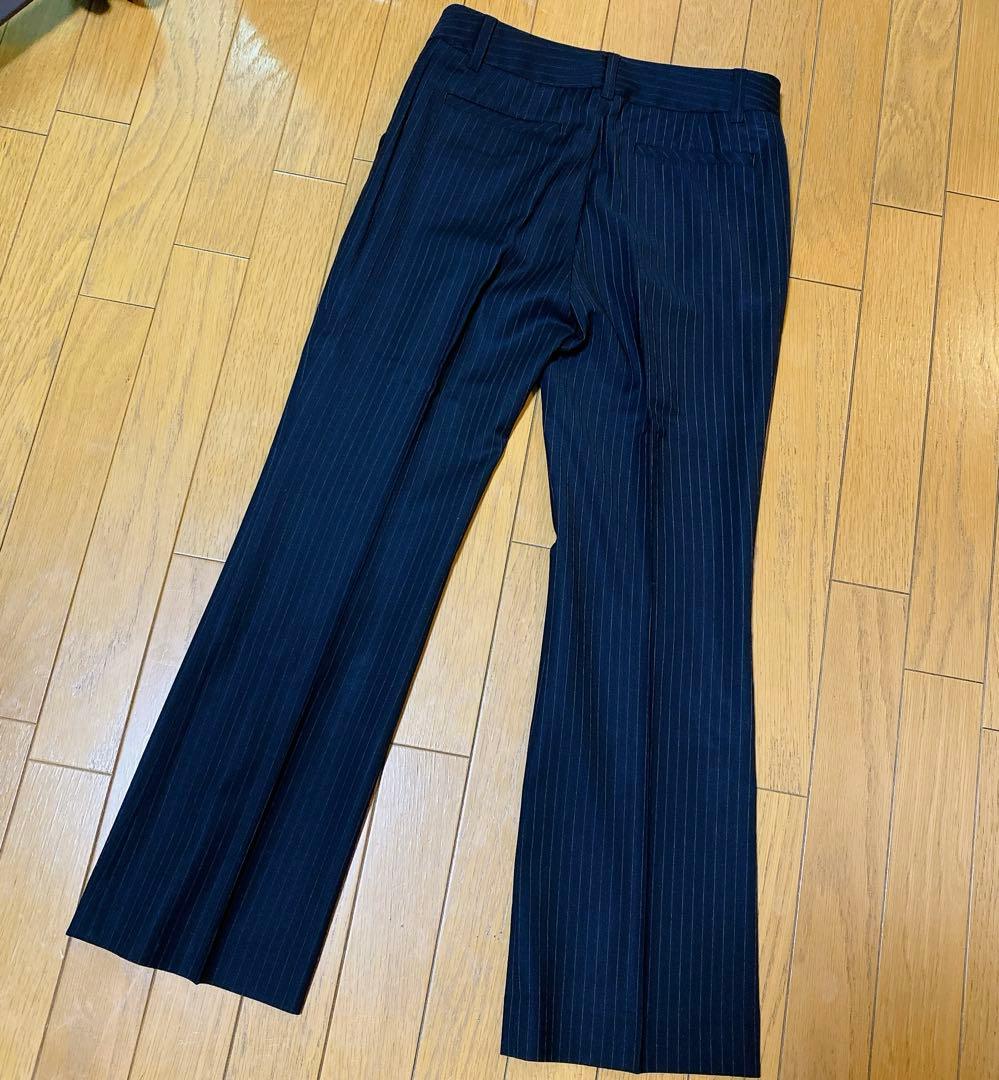 【美品♡】23区 パンツ セットアップ スーツ ブラック ウール ストライプ M