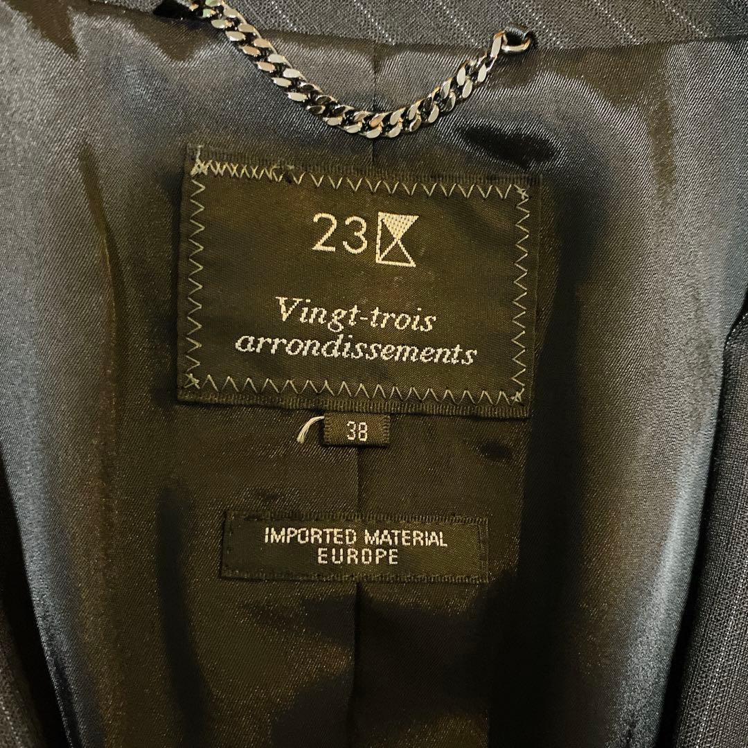 【美品♡】23区 パンツ セットアップ スーツ ブラック ウール ストライプ M