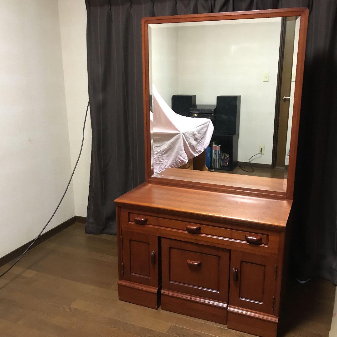 お値下げ⤵️ アンティーク シンプル木製ドレッサー　送料込み　チーク材