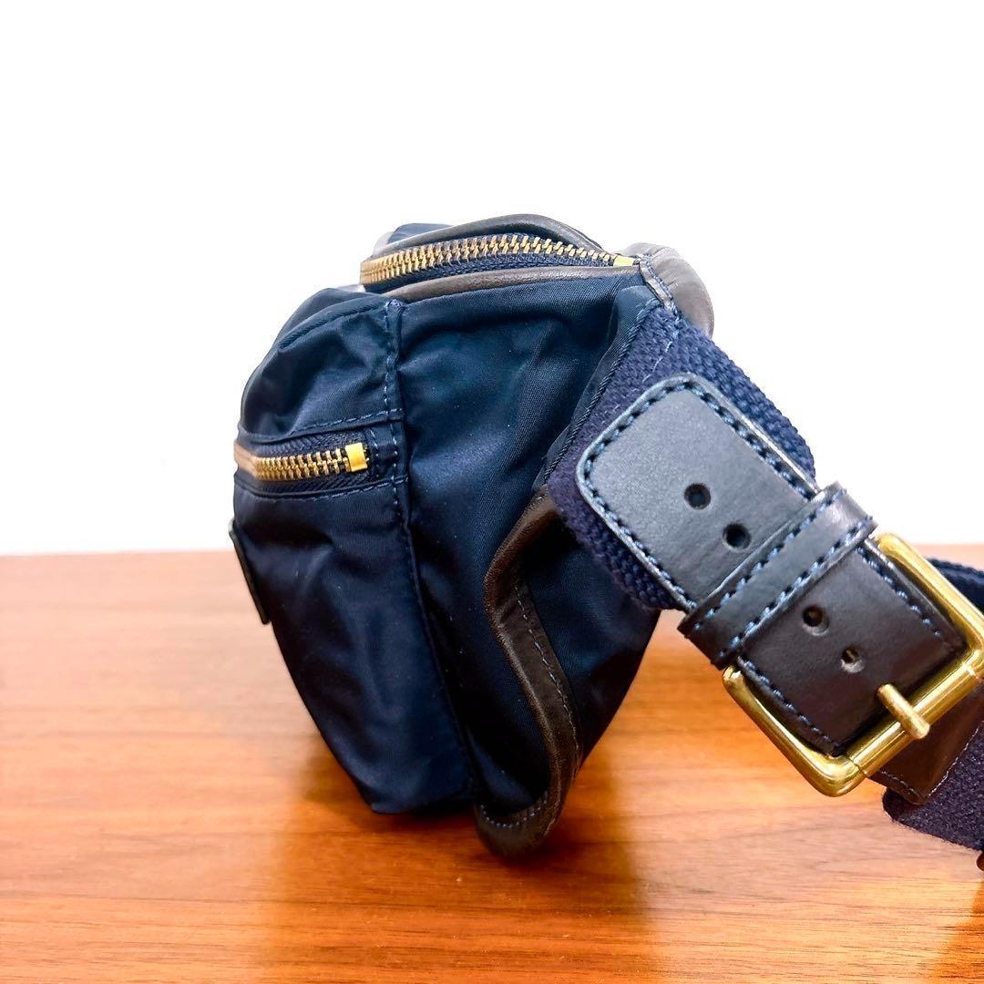 美品 Felisi フェリージ 799/10 ボディバッグ ネイビー イタリア製