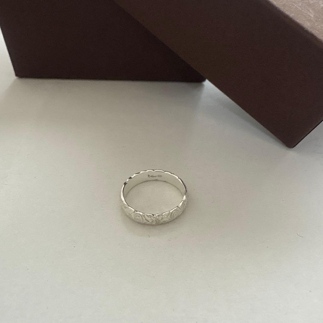 Maxi シルバー 花柄リング