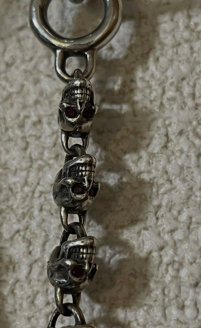 t*i様 定価42万円天然ルビー　ロックンライド　スカルブレスレット