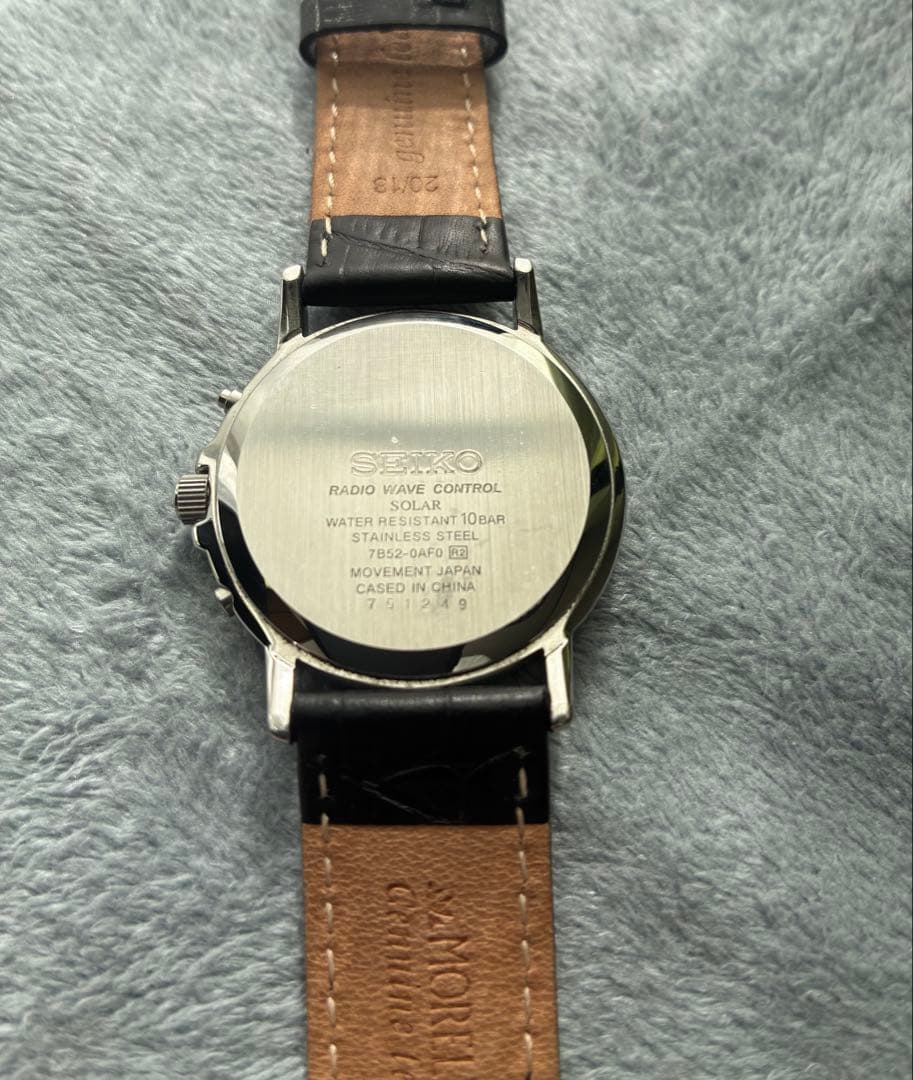 SEIKO セイコー 電波ソーラー 腕時計 レザーベルト メンズ