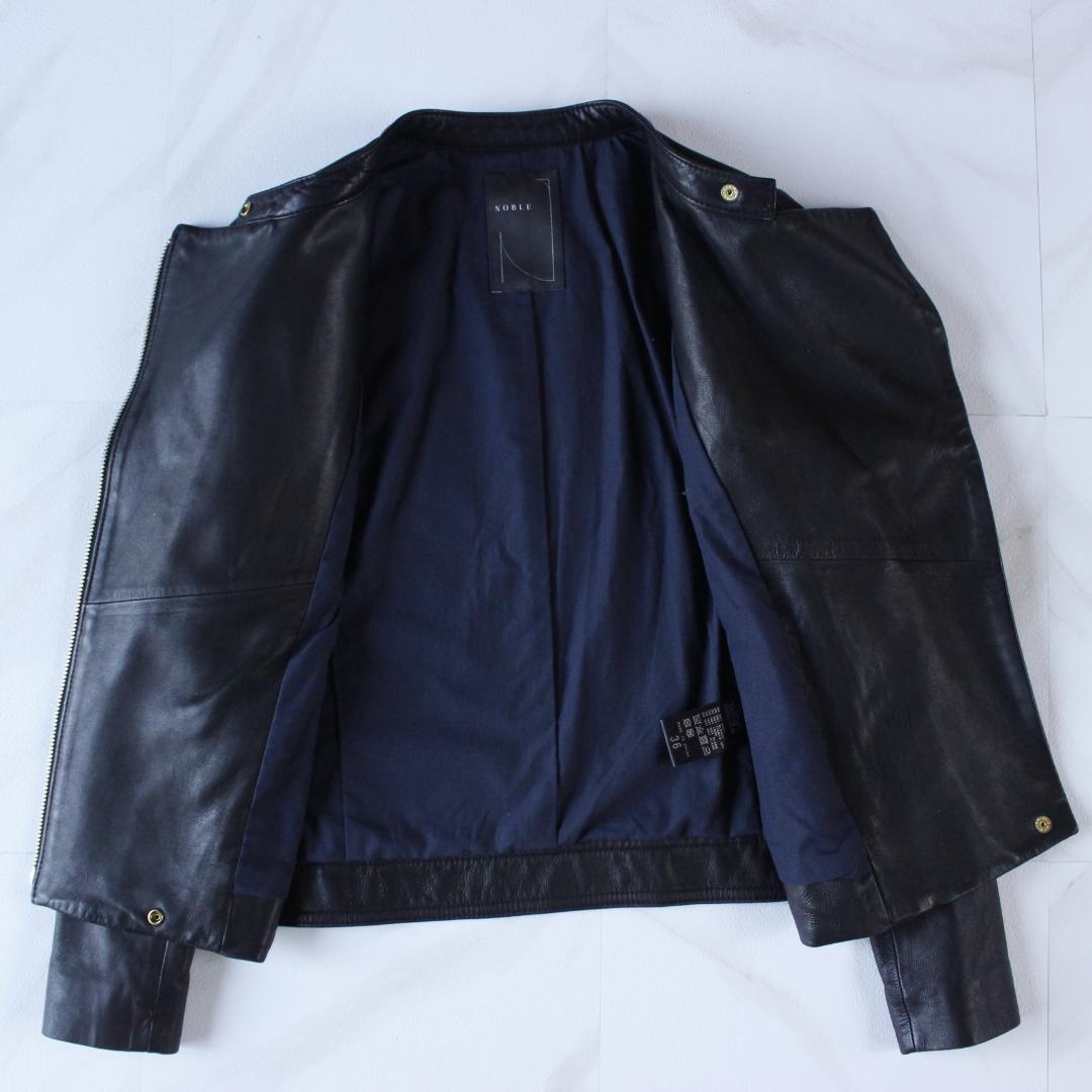NOBLE ソフトラムレザージャケット Sサイズ ブラック シングルライダース
