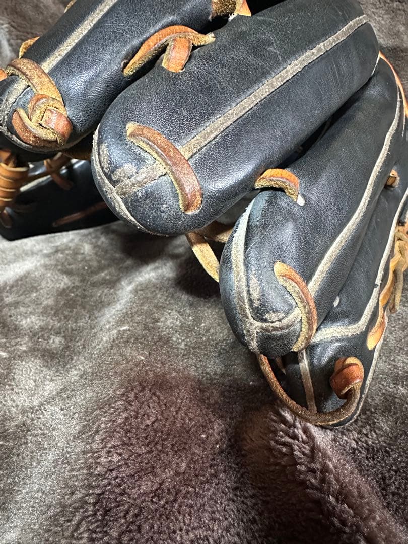 【中古】ミズノプロ　 一般硬式　外野　オーダー　ビッグM 刺繍あり