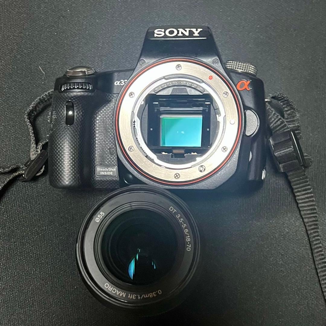SONY α33 デジタル一眼レフカメラ　18-70mmレンズ等一式　ユーズド