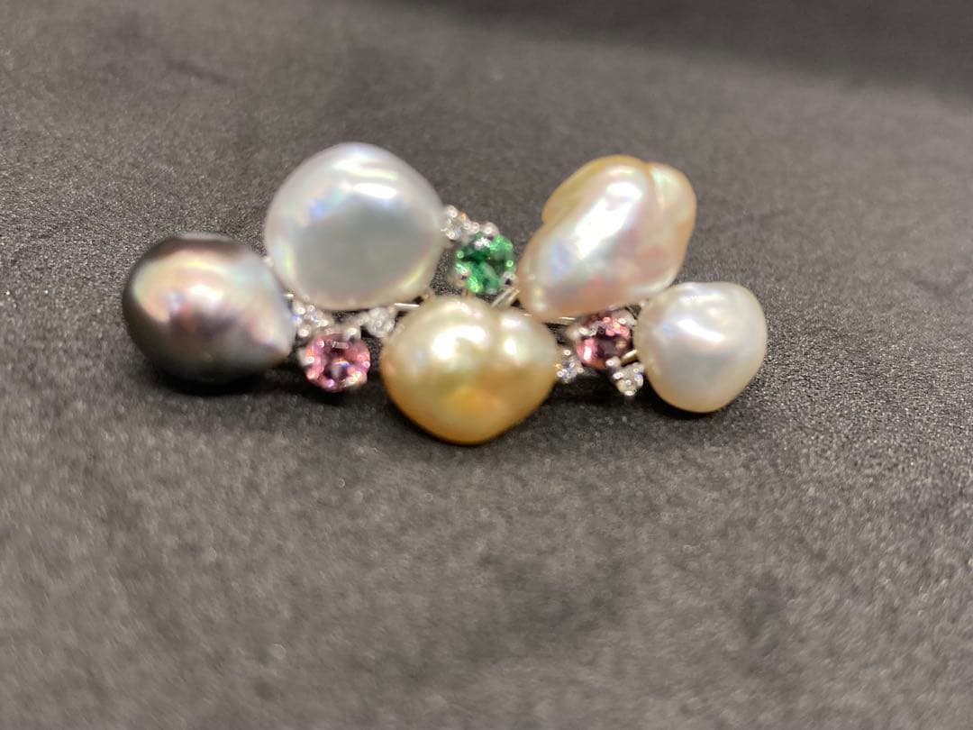 南洋真珠ブローチ バロック真珠