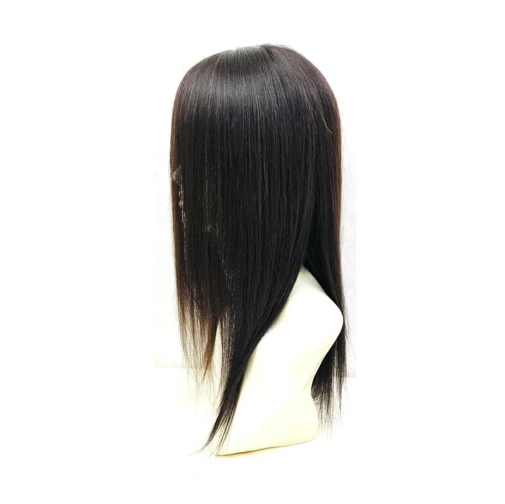 総手植え全頭かつら 人毛100%EM-50001ダークブラウン Sサイズ 医療用