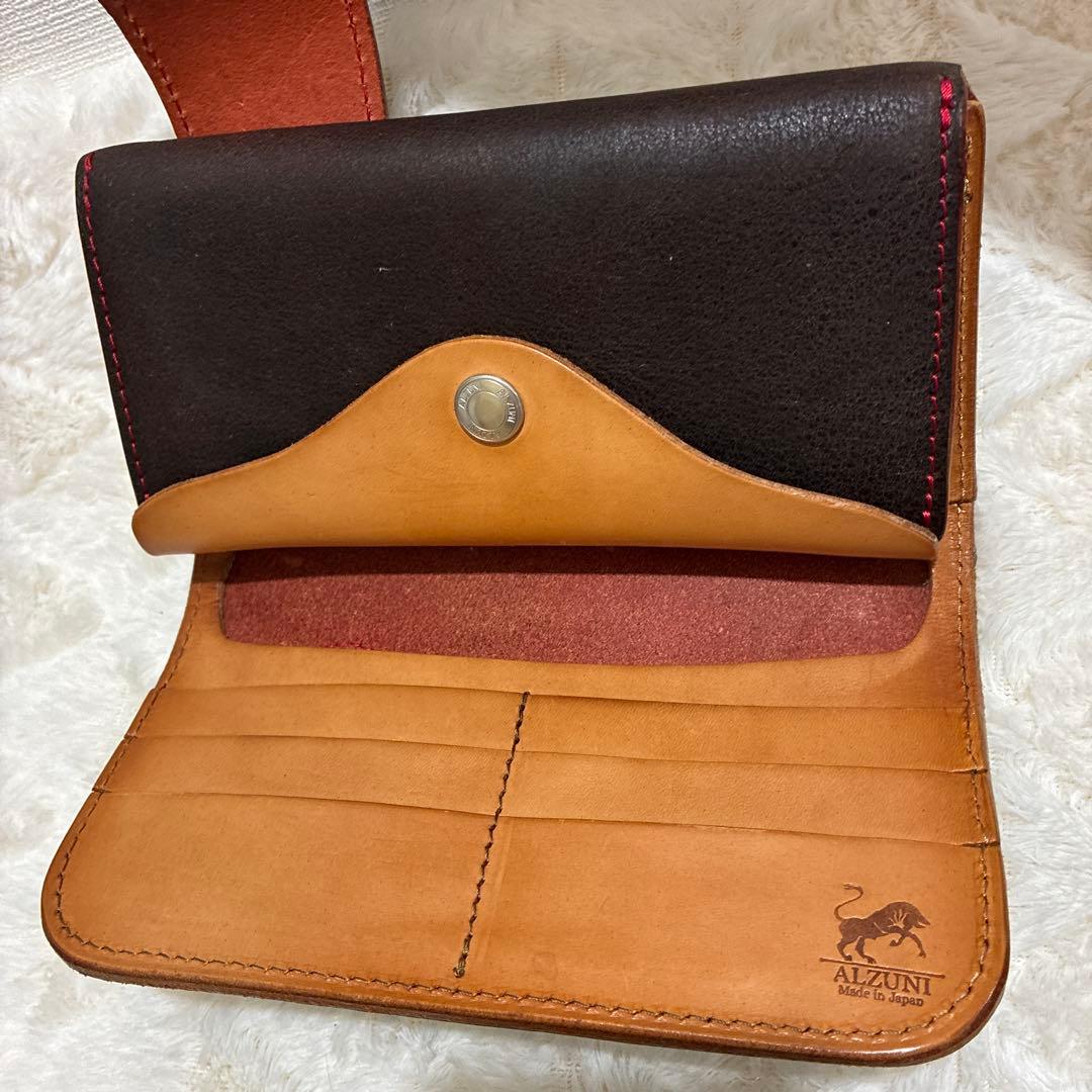 アルズニ　ALZUNI ダークブラウン レザー 長財布　バイカーズウォレット