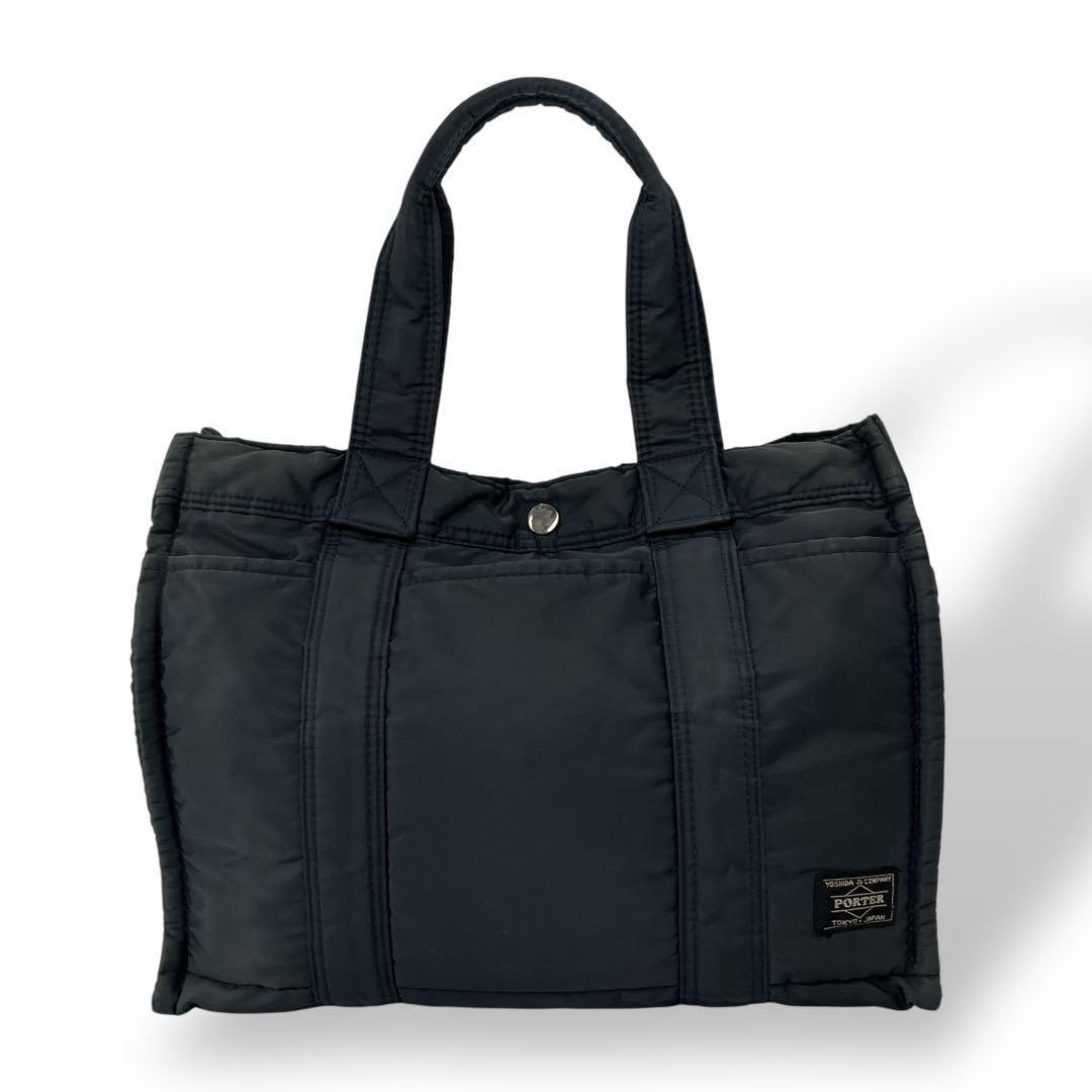ヘッドポーター　タンカー　ハンドバッグ　ミニトート　ナイロン　紺　藤原ヒロシ