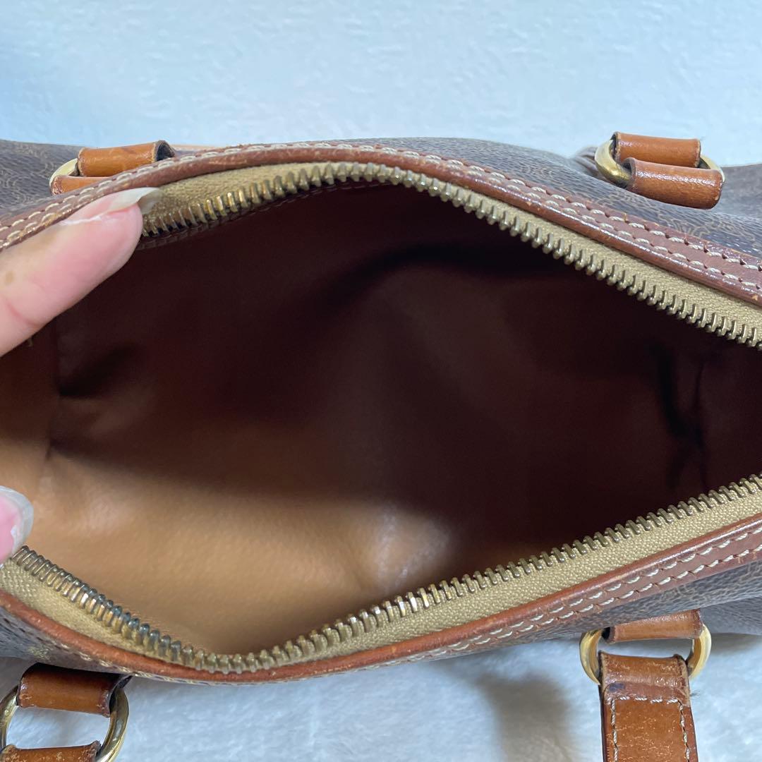 CELINE セリーヌ マカダム柄 パピヨン ボストンバッグ ハンドバッグ