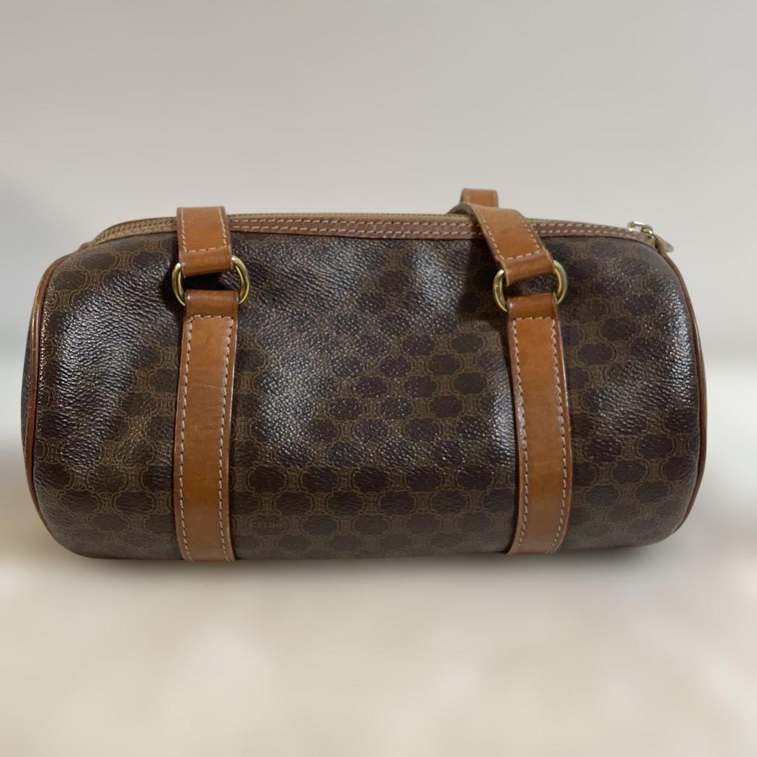 CELINE セリーヌ マカダム柄 パピヨン ボストンバッグ ハンドバッグ