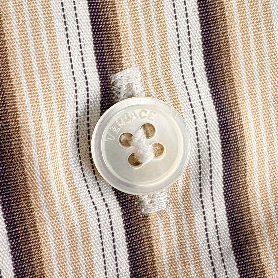 VERSACE イタリア製 ストライプ ロングスリーブシャツ 長袖 L