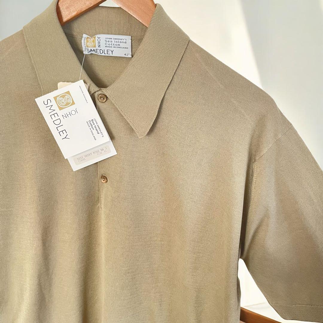 JOHN SMEDLEYジョンスメドレー　ニット 半袖 ベージュ 42 英国製