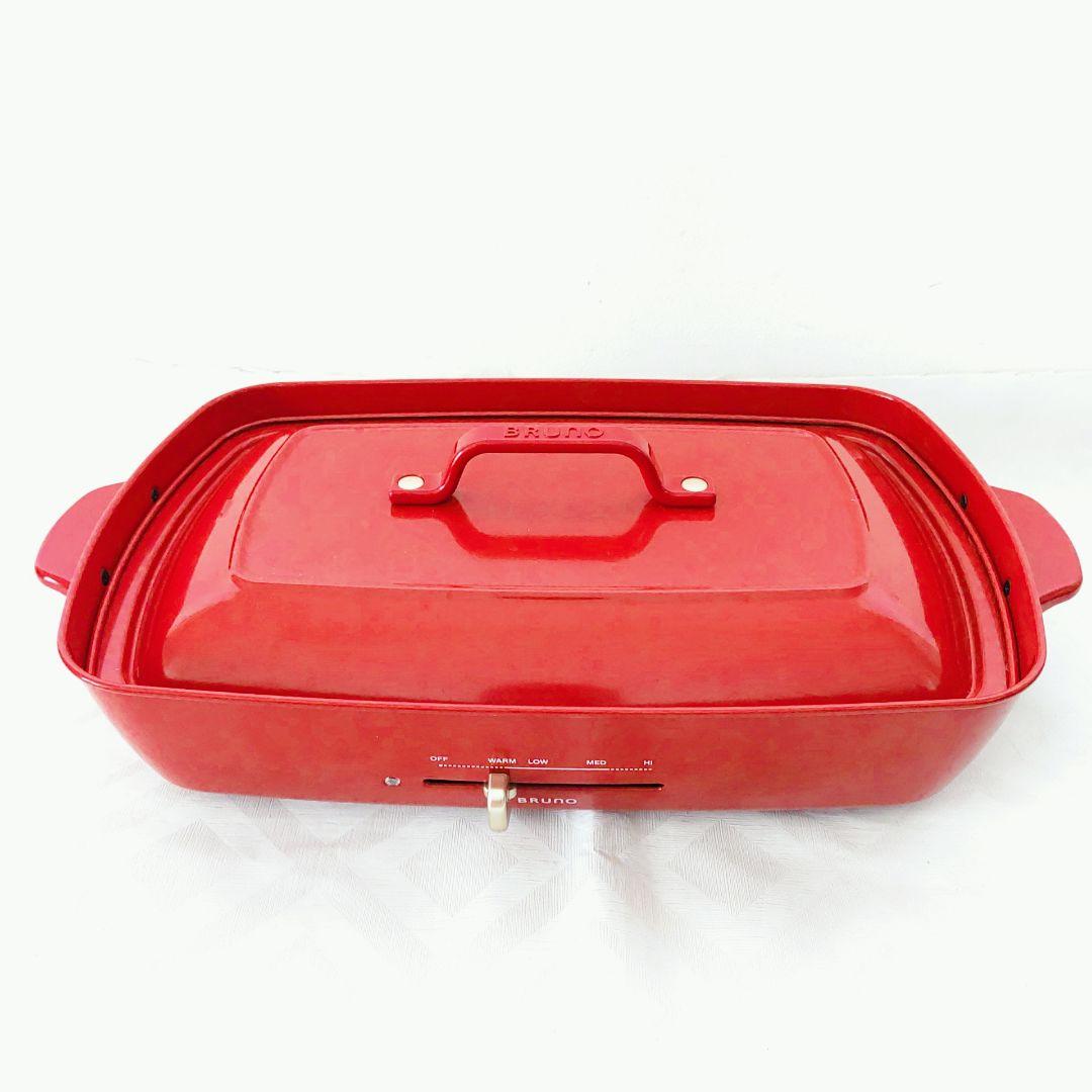 BRUNO ホットプレートグランデサイズ BOE026 深鍋セット　赤