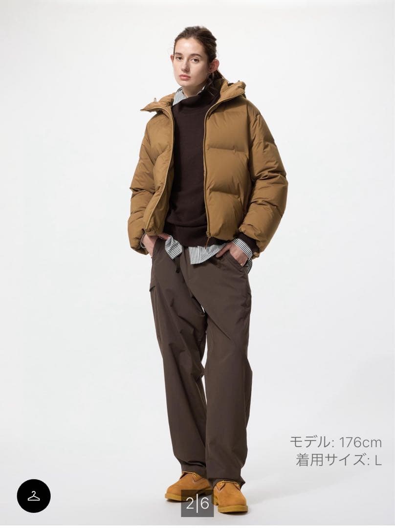 シームレスダウンパーカ ブラウン