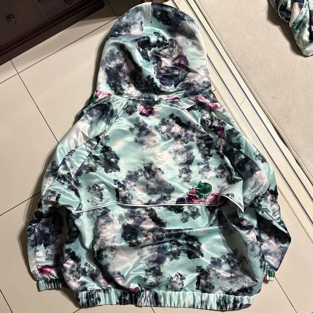 BALMUNG グラフィックビッグパーカー アイスグリーン 総柄 リブデザイン