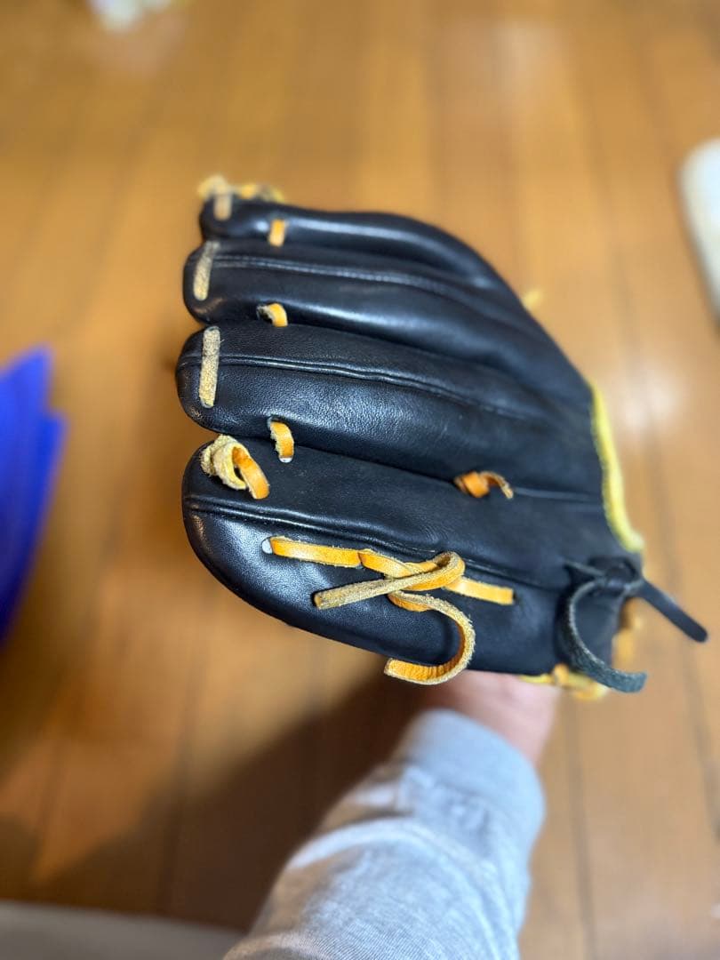 Slagger 軟式グローブ 黒/黄 収納袋付き