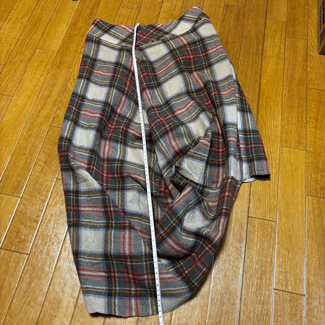 ヴィヴィアンウエストウッド アングロマニア チェック 変形ロングスカート 赤