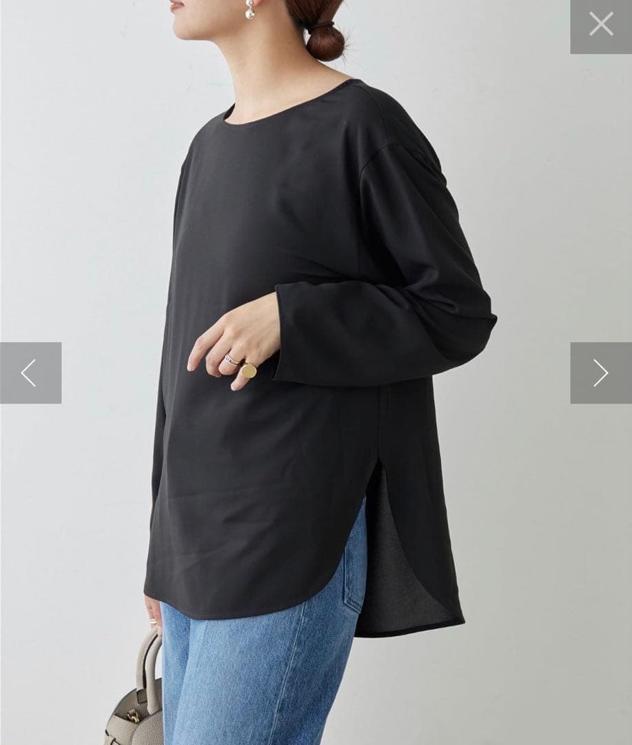 ガリャルダガランテ GALLARDAGALANTE　ラウンドブラウスTee 黒