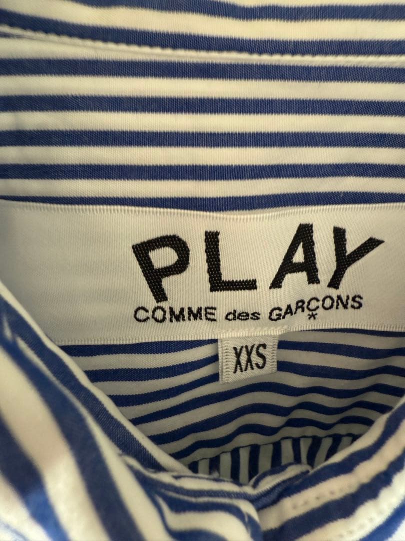 やや訳ありPLAY COMME des GARÇONS綿ストライプシャツXXS