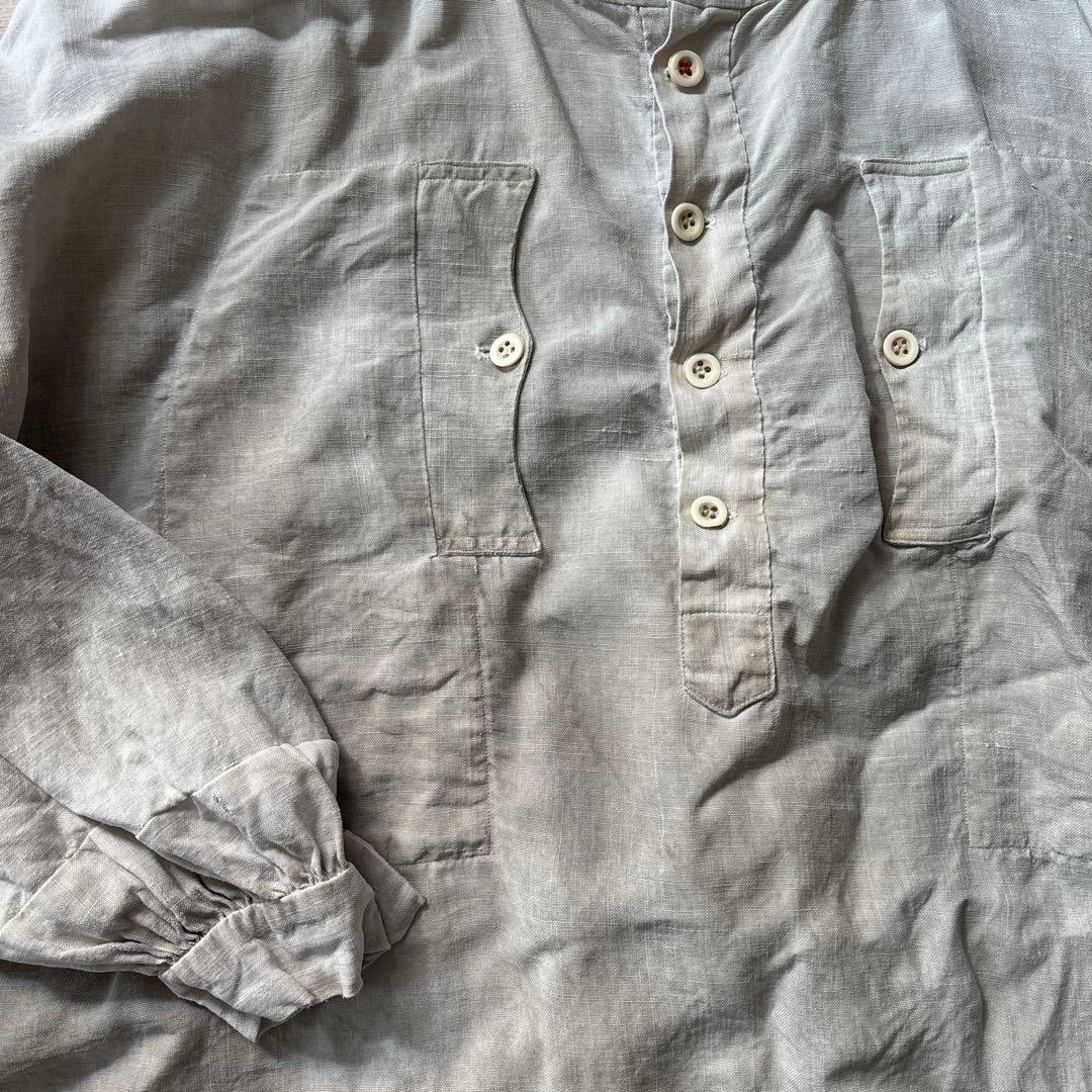 あ*え様 フレンチ　リネンスモック　vintage生地　 ボージョン　ボロ