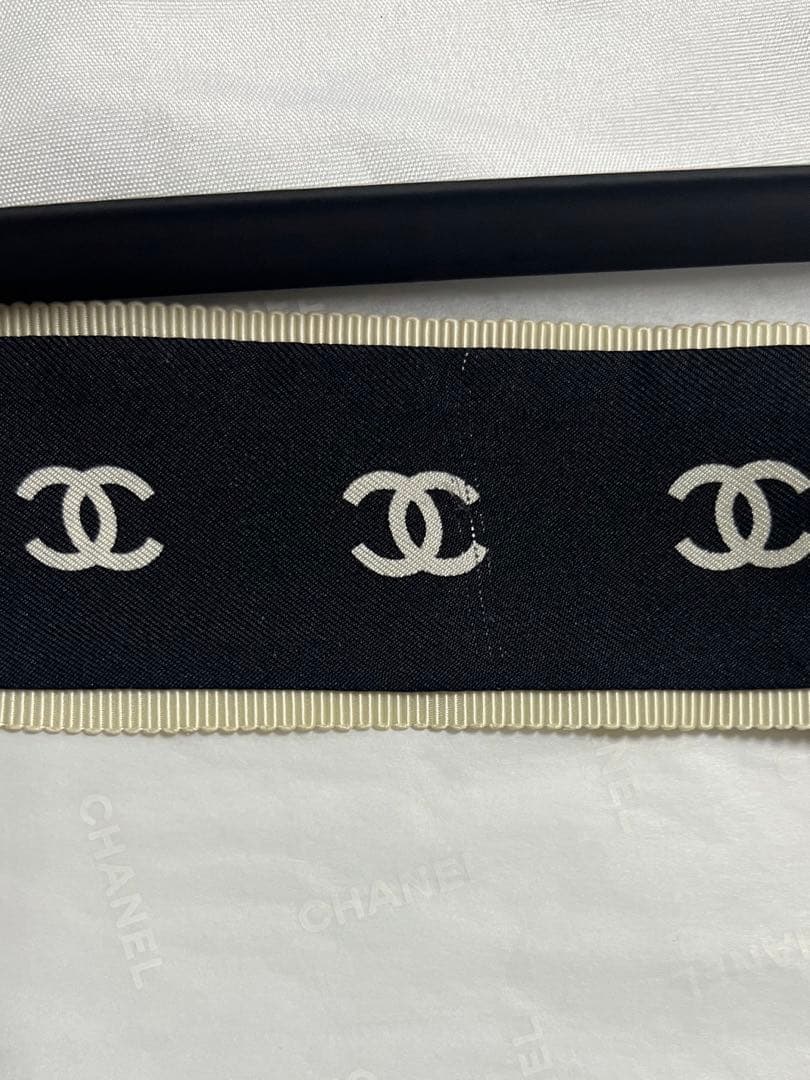 CHANEL レア22A限定　シュシュ　ブラック　シルク　ココマーク