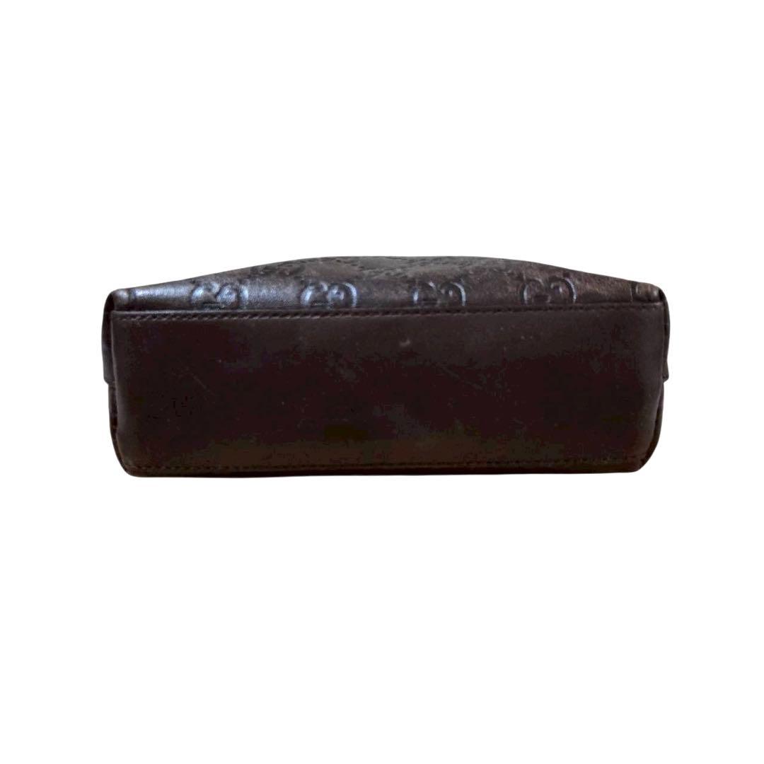 グッチ GG柄 レザーポーチ ブラウン 小物入れ 化粧ポーチ イタリア製