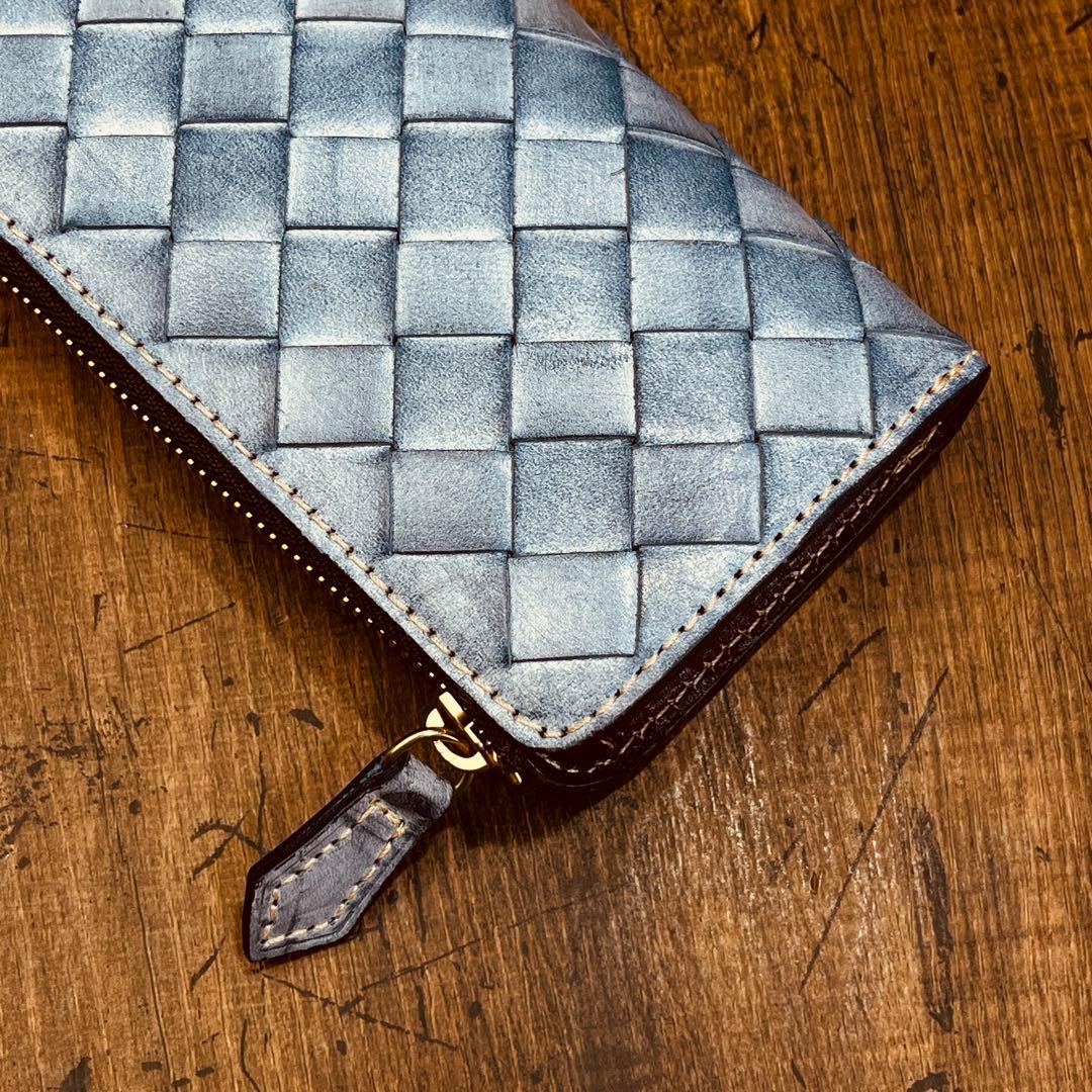 L字ラウンドジップ ブライドルレザー イントレチャート メンズ 財布 長財布