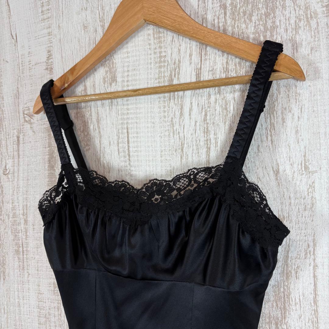 D&G ドルチェアンドガッバーナ 花柄 レース キャミソール ブラック