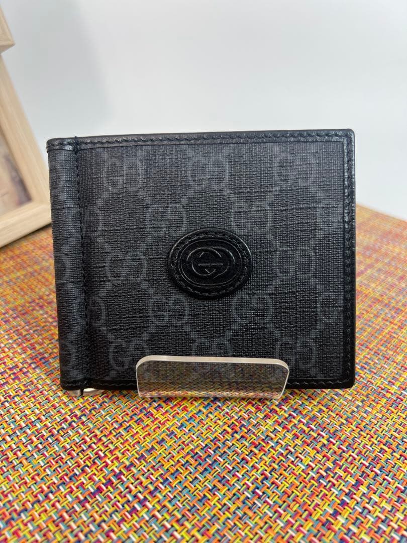 ✨極美品✨GUCCIグッチ　マネークリップ付きカードケース　札入れ　箱＆保存袋