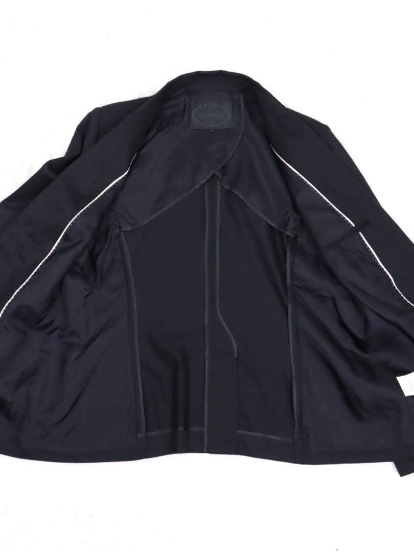 入園入学セレモニー UNTITLED ブラックパンツスーツ 大きい サイズ44