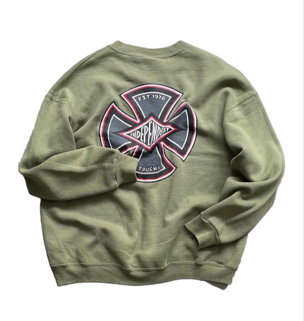 USA製 90s INDEPENDENT スウェット カーキ XL