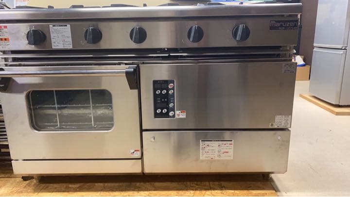 【マルゼン】ガスコンロ(5口)RGR-1275XB 業務用ガスコンロ　オーブン