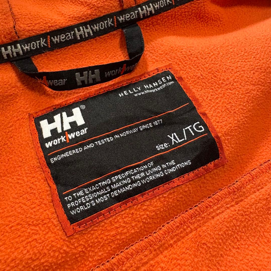【N82】ヘリーハンセンワークウェアソフトシェルジャケットブラック×オレンジ