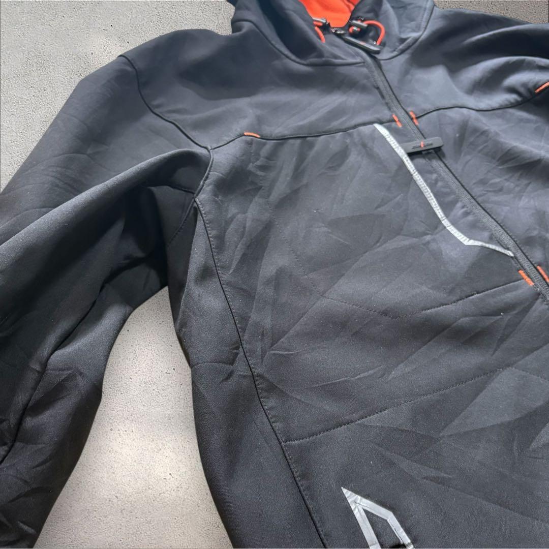 【N82】ヘリーハンセンワークウェアソフトシェルジャケットブラック×オレンジ